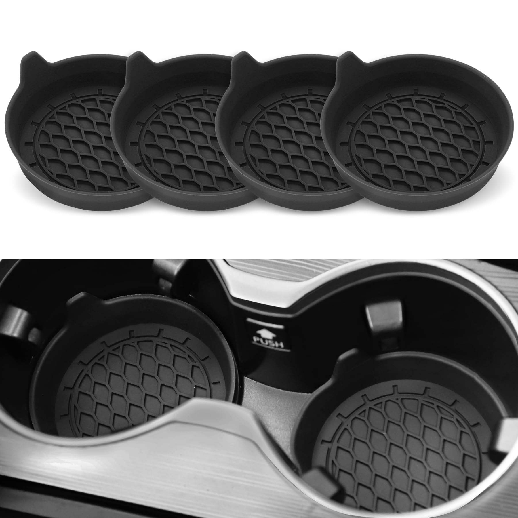 Universal Car Cup Holder Coaster Silicone Insert - Non-Slip Car Accessories by Zhishang
