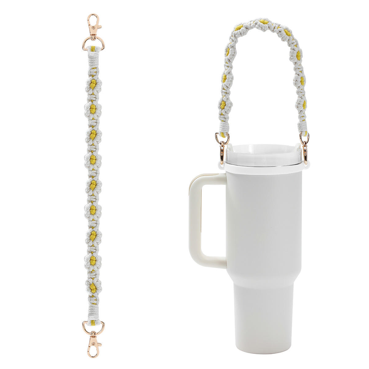 SiliSum Water Bottle Handle Strap - Cotton Rope Carrier for Tumbler Cup Accessories